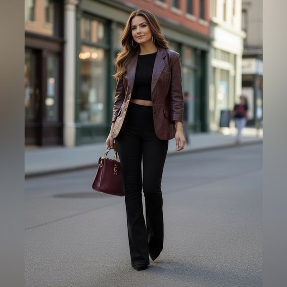 Winlit genuine leather wine color jacket Elegant - Picture 3 of 7